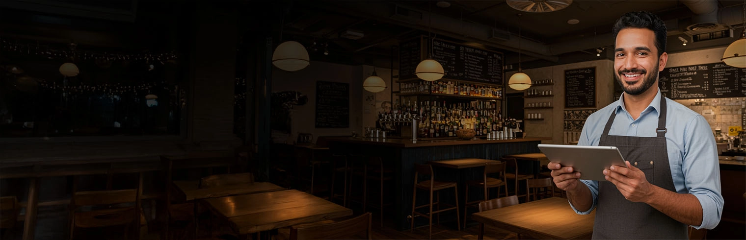 Emprendedor usando una tablet en su negocio con Totalplay Negocios